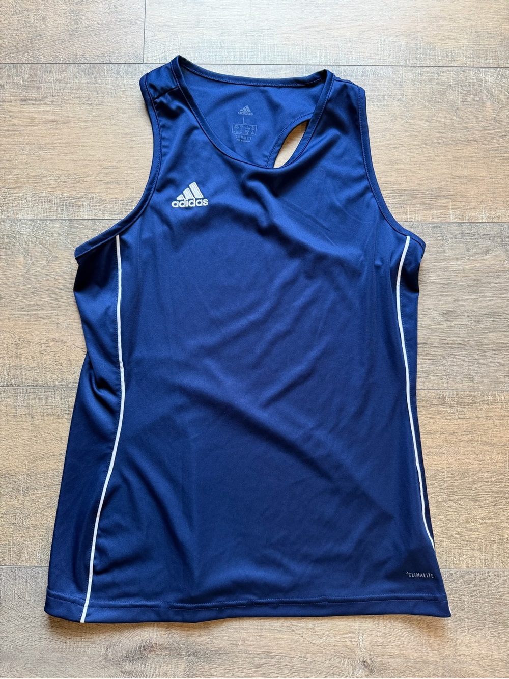 adidas Navy Tank Top with White Piping
